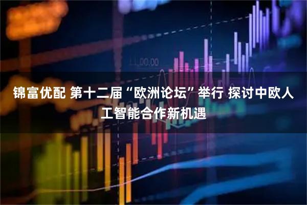 锦富优配 第十二届“欧洲论坛”举行 探讨中欧人工智能合作新机遇